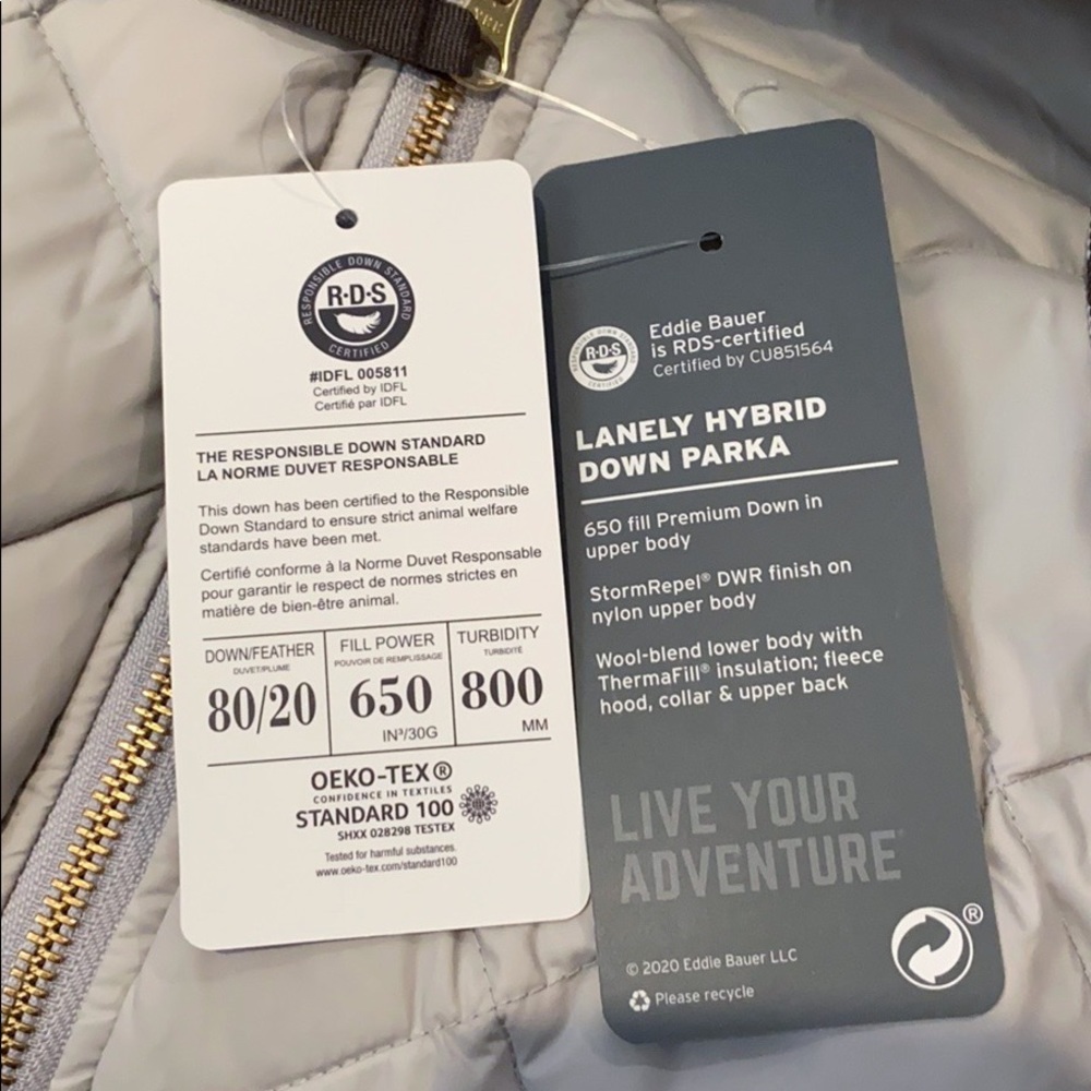 Eddie Bauer Lanely Hybrid Down Parka Jacket Gray - Picture 11 of 16